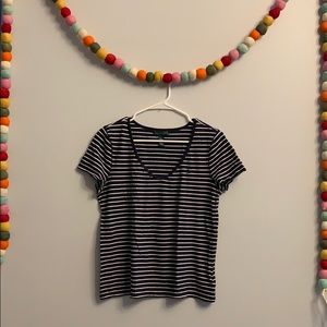 Ralph Lauren Striped V-neck Basic Tee
